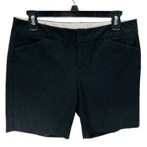 Ecru Flat Panel Cotton Blend 7" Inseam Shorts‎ Black Size 4